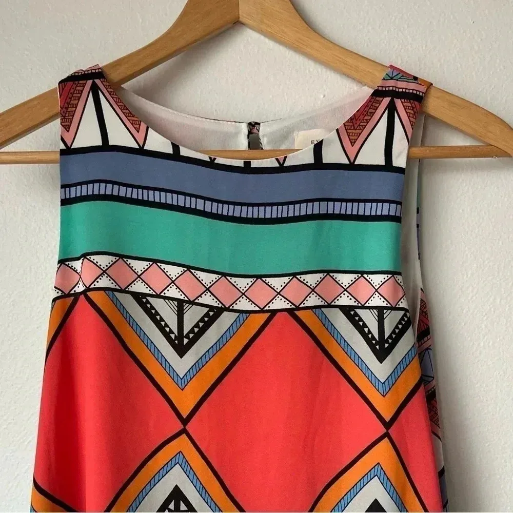 Everly Sleeveless Colorful Geometric Patterned Dress - Image 2