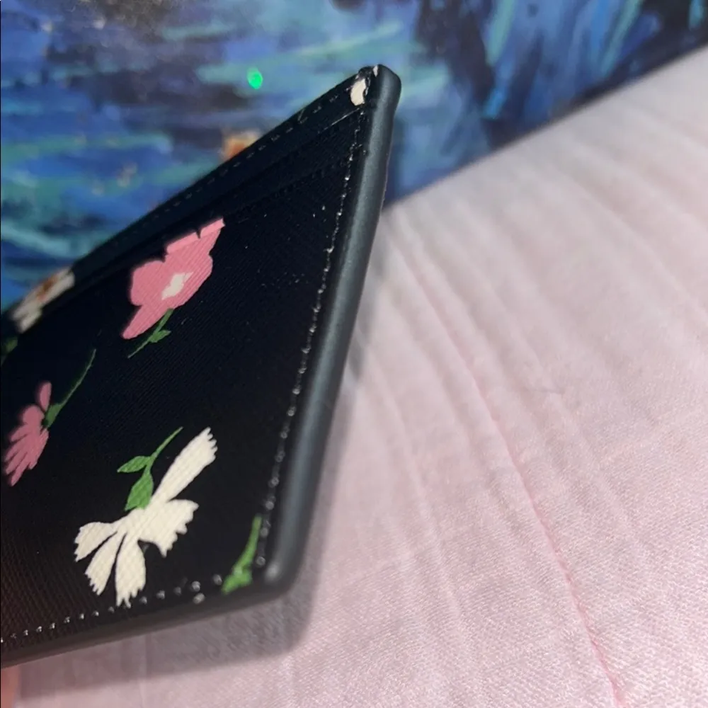 NWT Kate Spade Black Floral Card Holder - Image 5