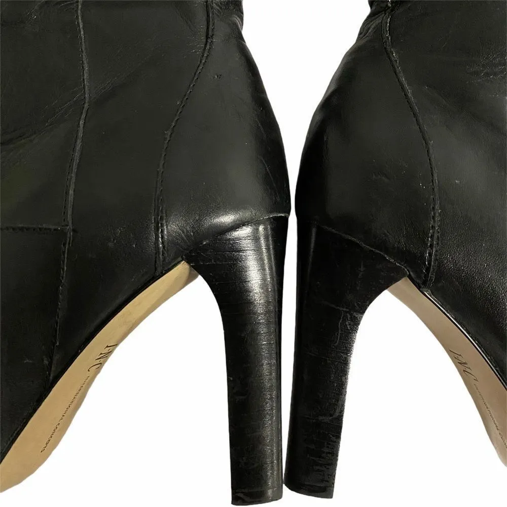 International Concept Black High Heels Zip Up Boots 6M - Image 10