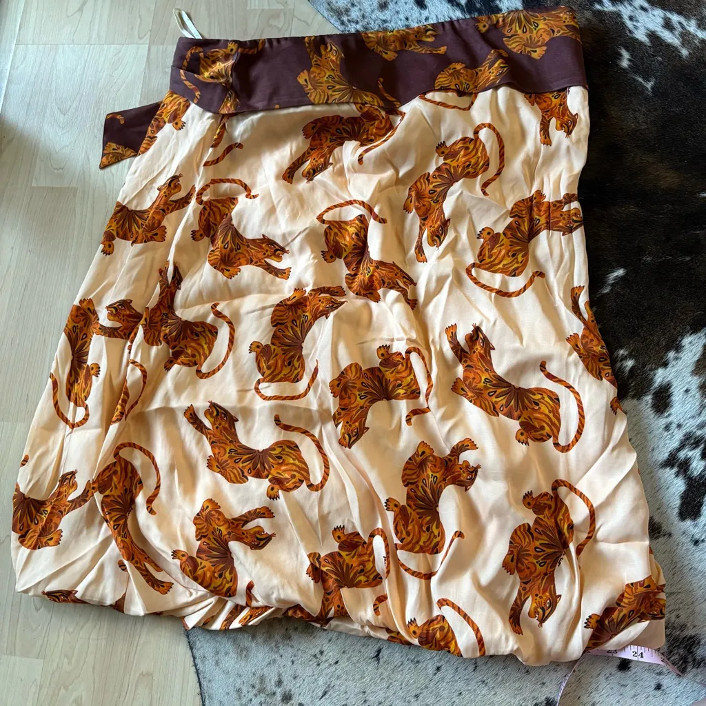 FARM RIO Tiger Bubble Mini Dress  Strapless Back Bow Size XL NWT - Image 7