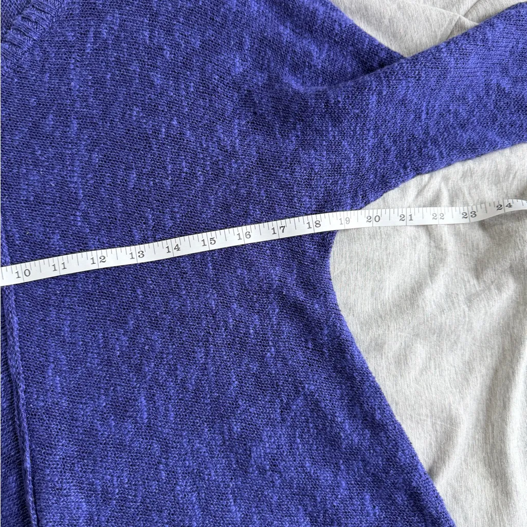 Habitat Pullover Sweater Linen Blend S Purple 3/4 Sleeve Open Knit Womens - Image 7