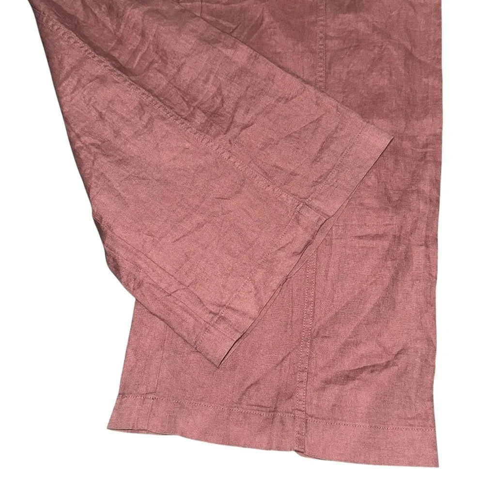 Athleta Cabo Retreat Linen Pants Womens 14 TALL Hearth Rose Relaxed Fit Wide Leg - Image 9