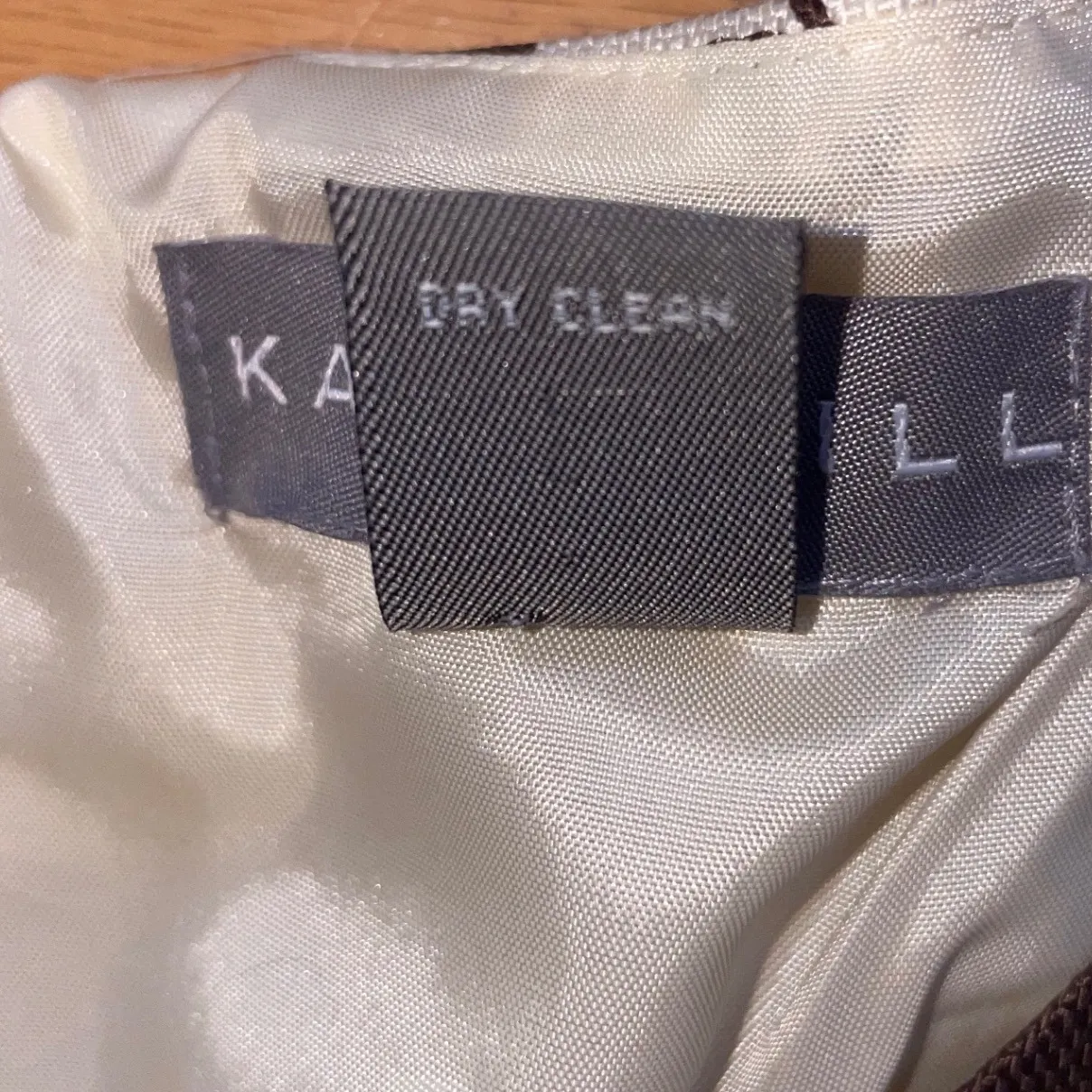 Kate Hill 100% silk cream and brown floral fit and flare dress size 16 - Image 3