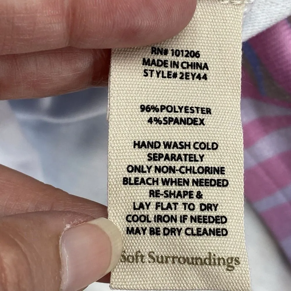 Soft Surroundings top Womens XS Sweeping Palm Sweater Ombre Palms Knit tropical‎ - Image 7