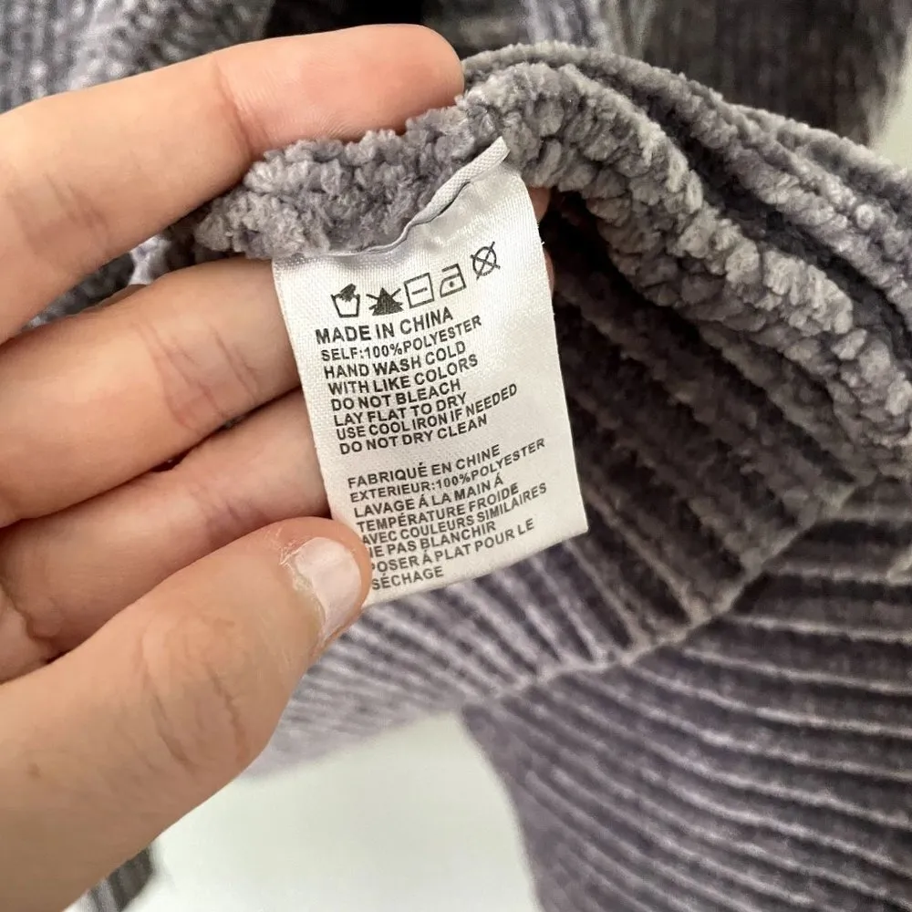 c'lisa gray cardigan comfortable soft sweater pockets velvety warm Size M - Image 6