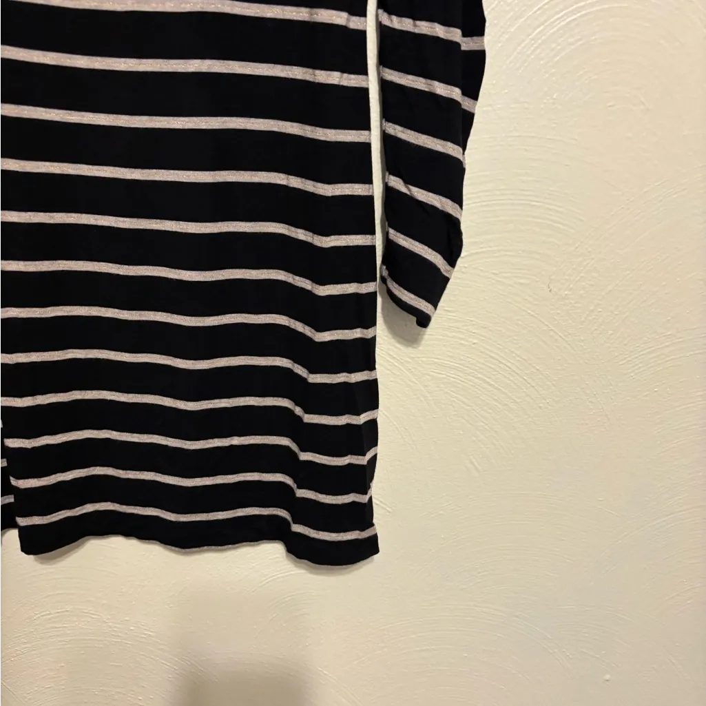 Soma Black and Gray Striped Pajama Top - Image 6