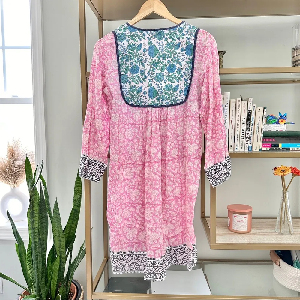 SZ Blockprints Kitty Dress Pink - Image 4