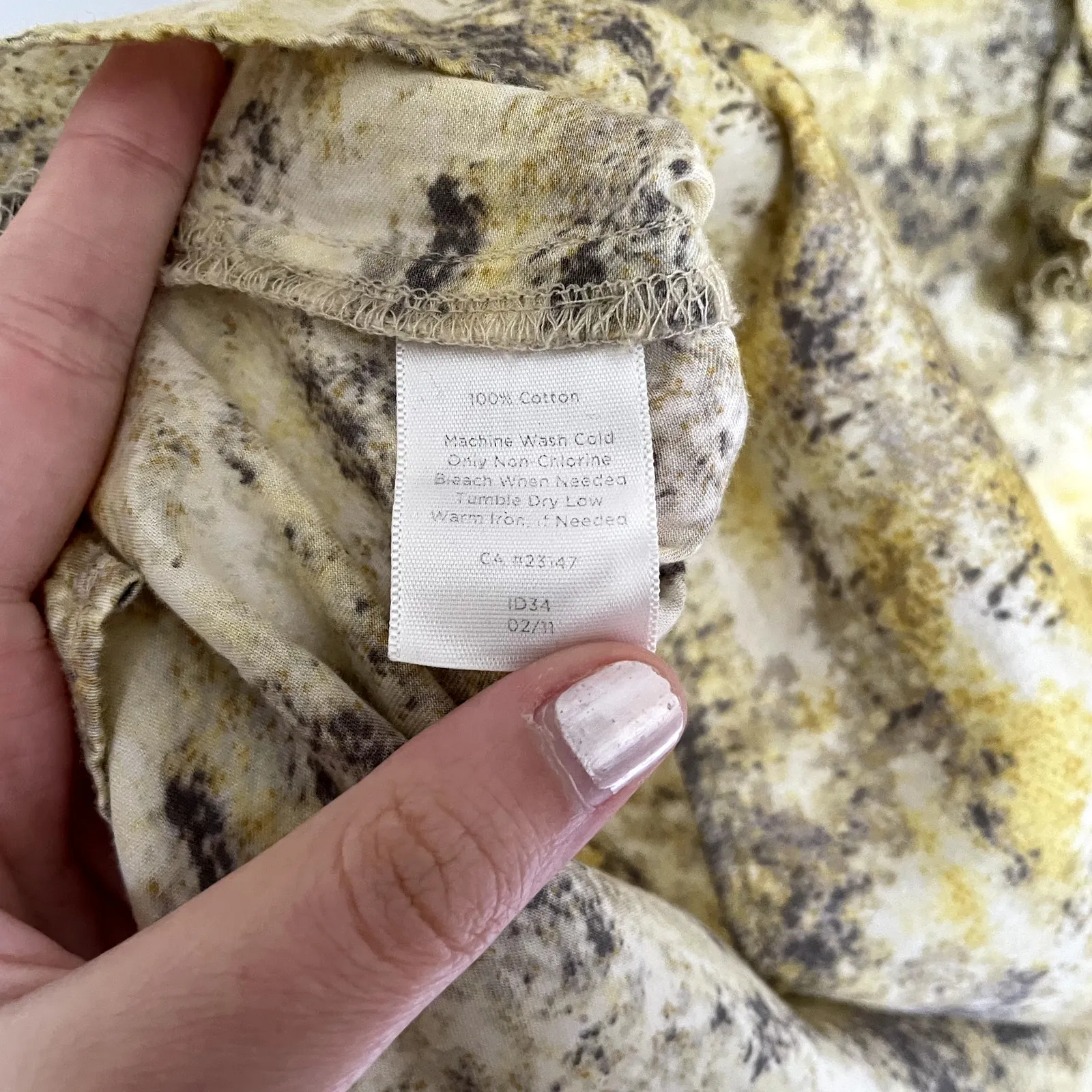 Talbots yellow green sleeveless blouse vintage women's size 8P zipper cotton - Image 6