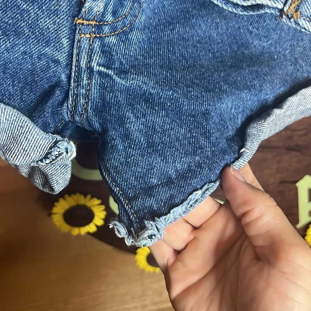 American Apparel butterfly denim raw hem distress edge highrise waist jean short - Image 6