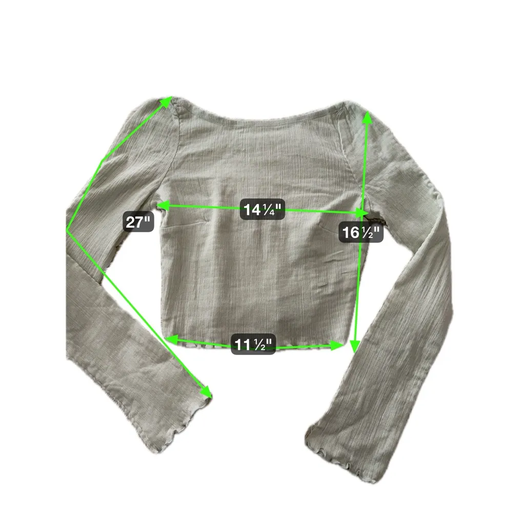 Free People Soleil Set Mineral Sea Two-Piece Long Sleeve & Mini Skirt Size L - Image 13