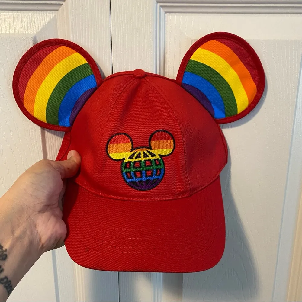 DisneyParks LGBTQ Rainbow Pride Mickey Ears Baseball Cap Hat NWOT - Image 2