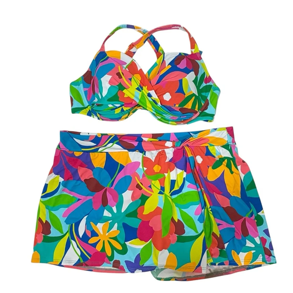 Bleu Rod Beattie Life of The Party Bikini Top + Away We Go Side-Drape Swim Skirt - Image 4