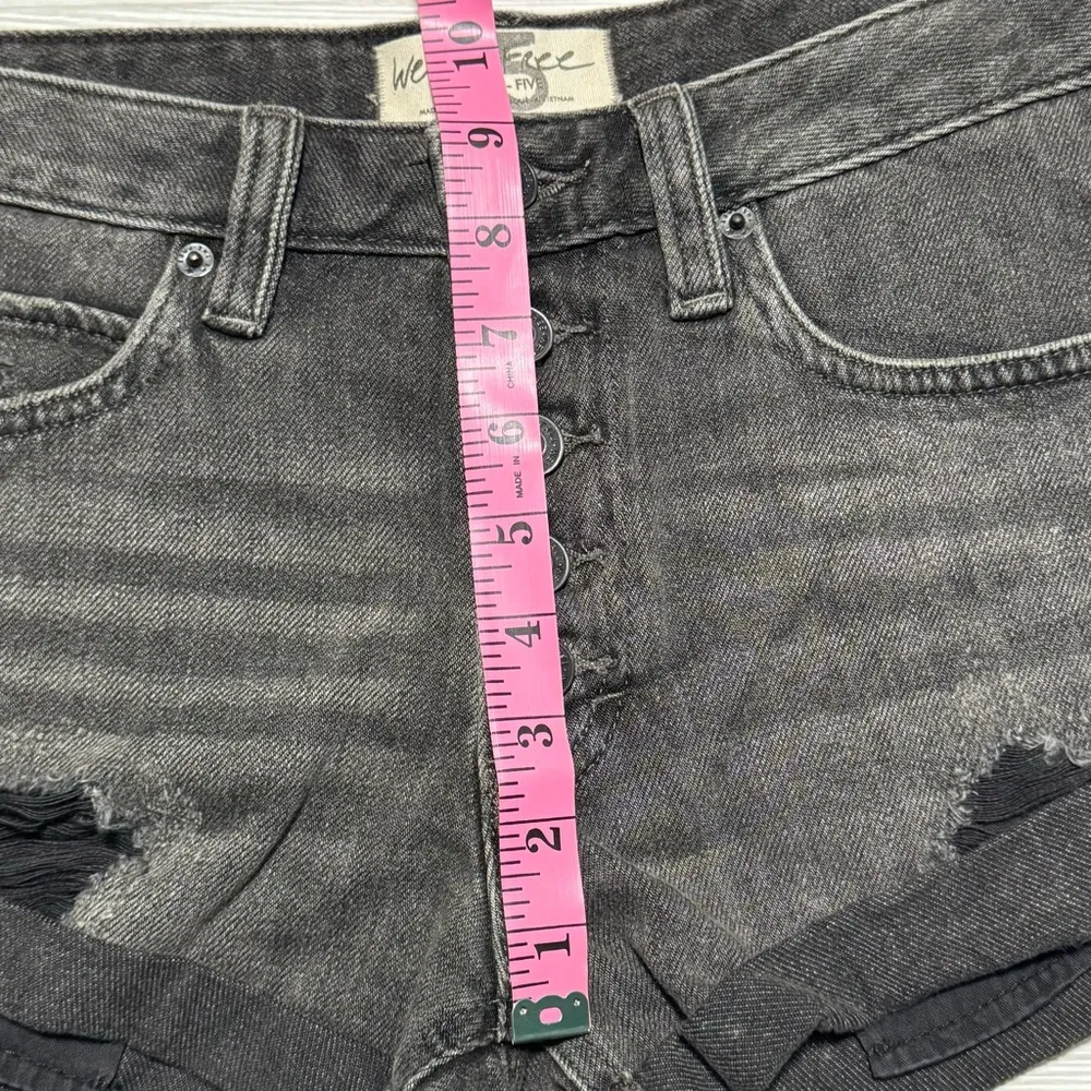 Free People Black Mambo Denim Shorts 25 NWT - Image 7
