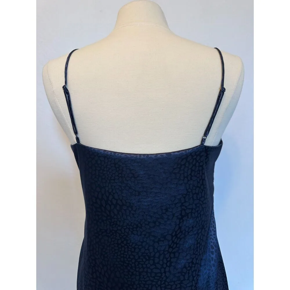 Sophie Rue Blue Satin Leopard Print Mini Dress Size Large - Image 6
