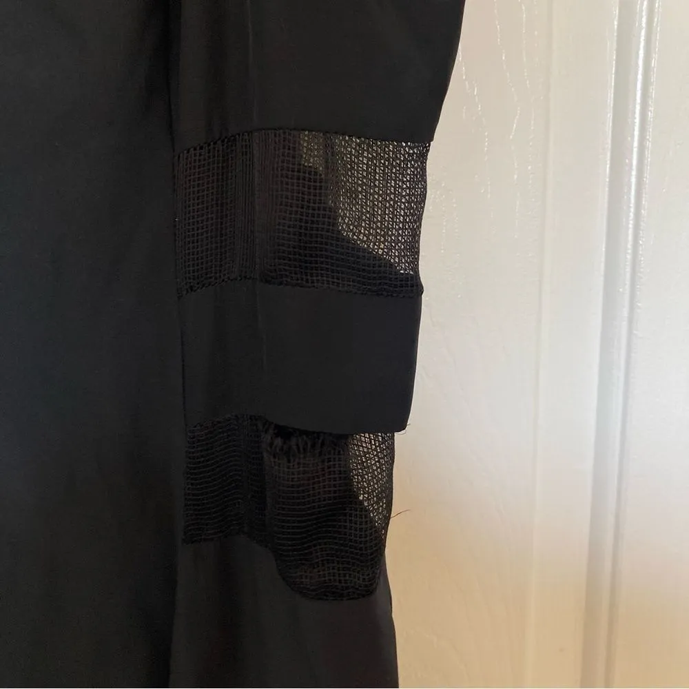 AMANDA UPRICHARD Revolve Silk Mesh Panels Sleeveless Black Sheath Dress Large - Image 7