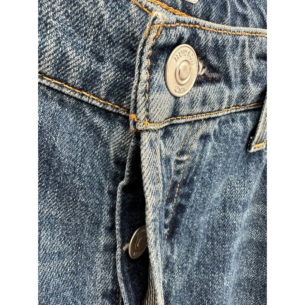 Hudson Womens Jeans 30 Luxe Crop Riley Relaxed Straight Denim Cropped Raw Hem - Image 7