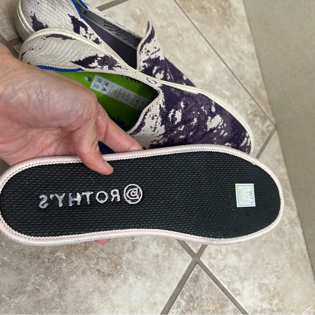 Rothy's Shibori Tie Dye Limited Edition‎ Sneakers In Ocean Iris(Retired) 7.5 - Image 8