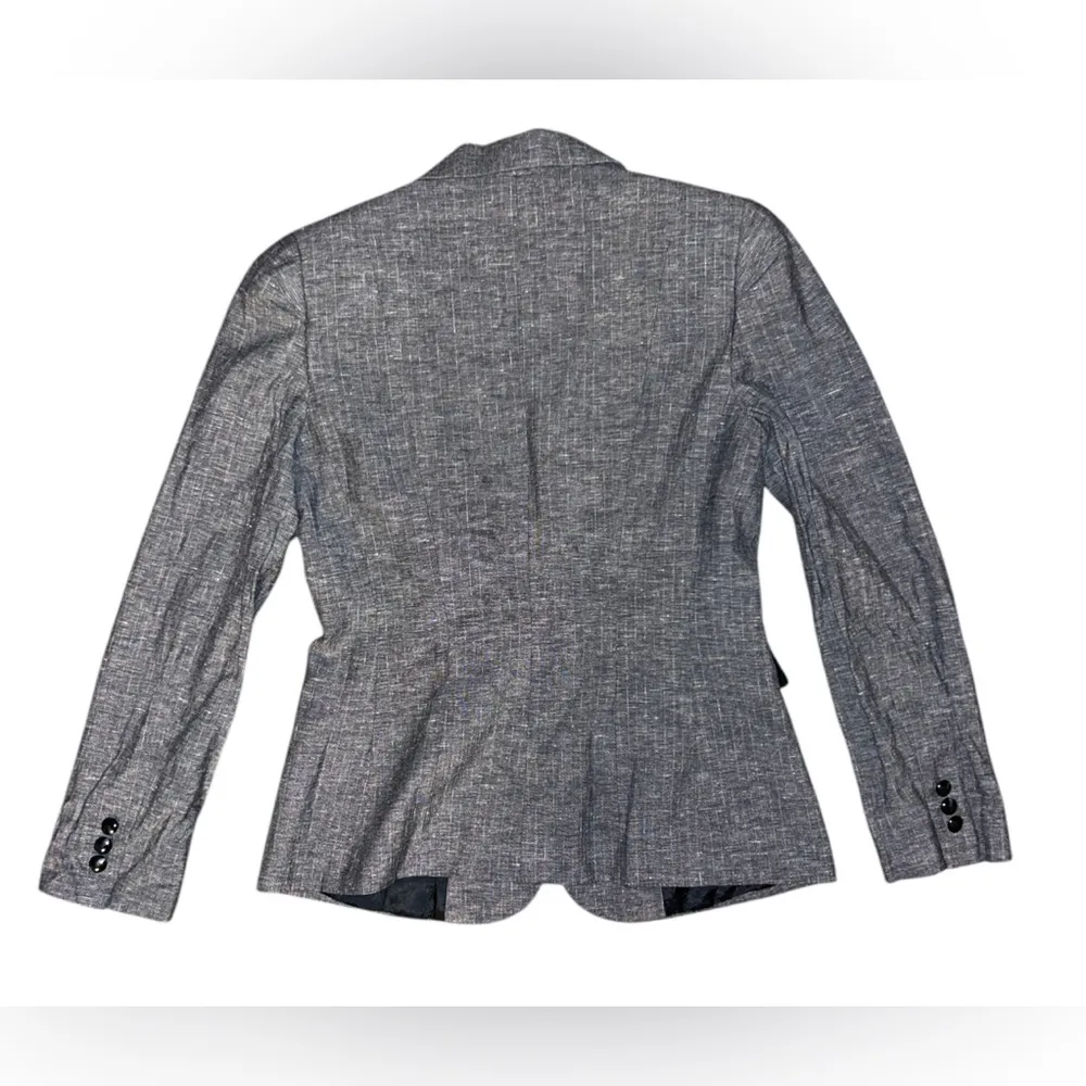 Antonio Melani Single Breasted Melissa Style Gray Linen Blazer Jacket Size 8 - Image 4