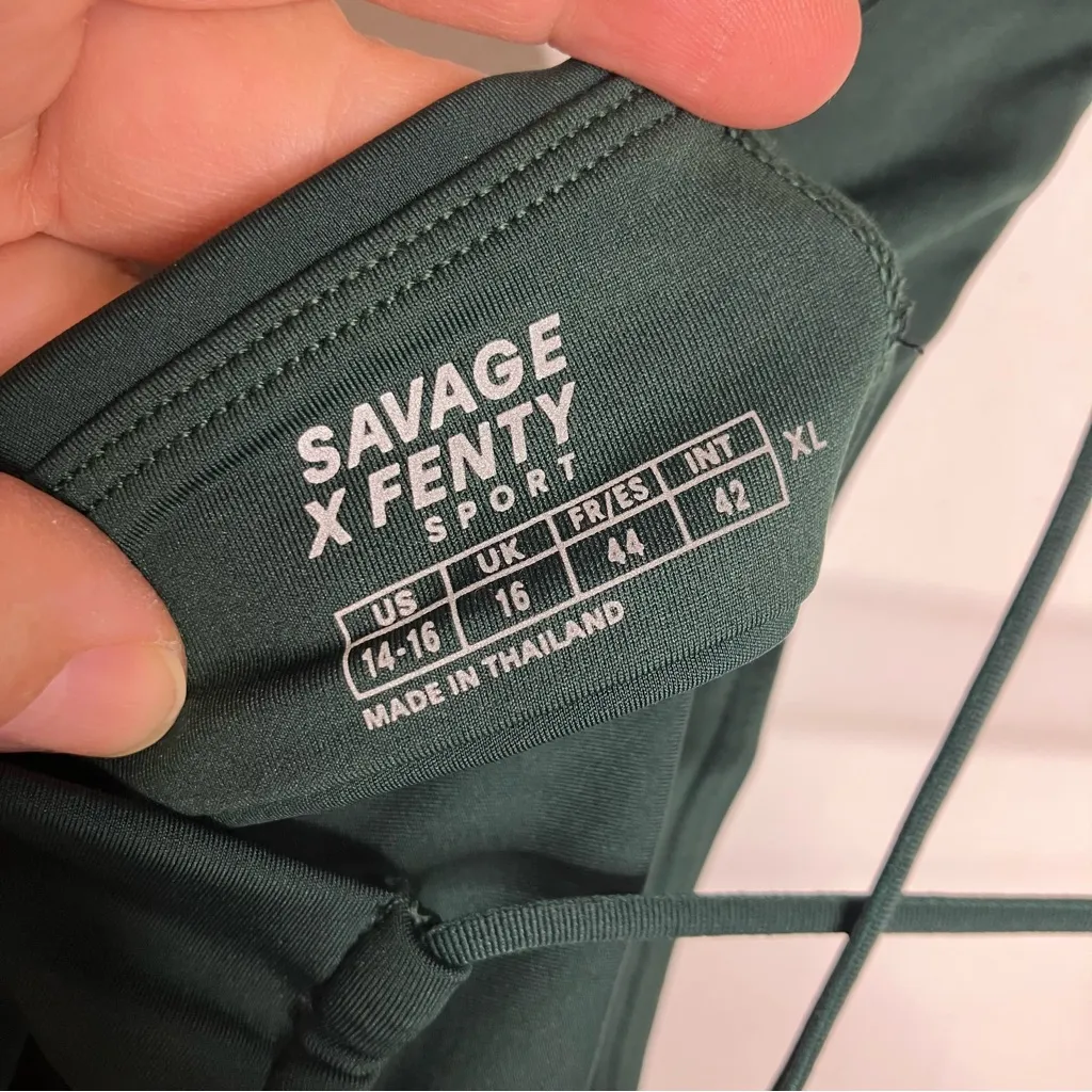 Savage x‎ Fenty wildcat strappy back tank emerald green women’s size XL 14/16 - Image 7