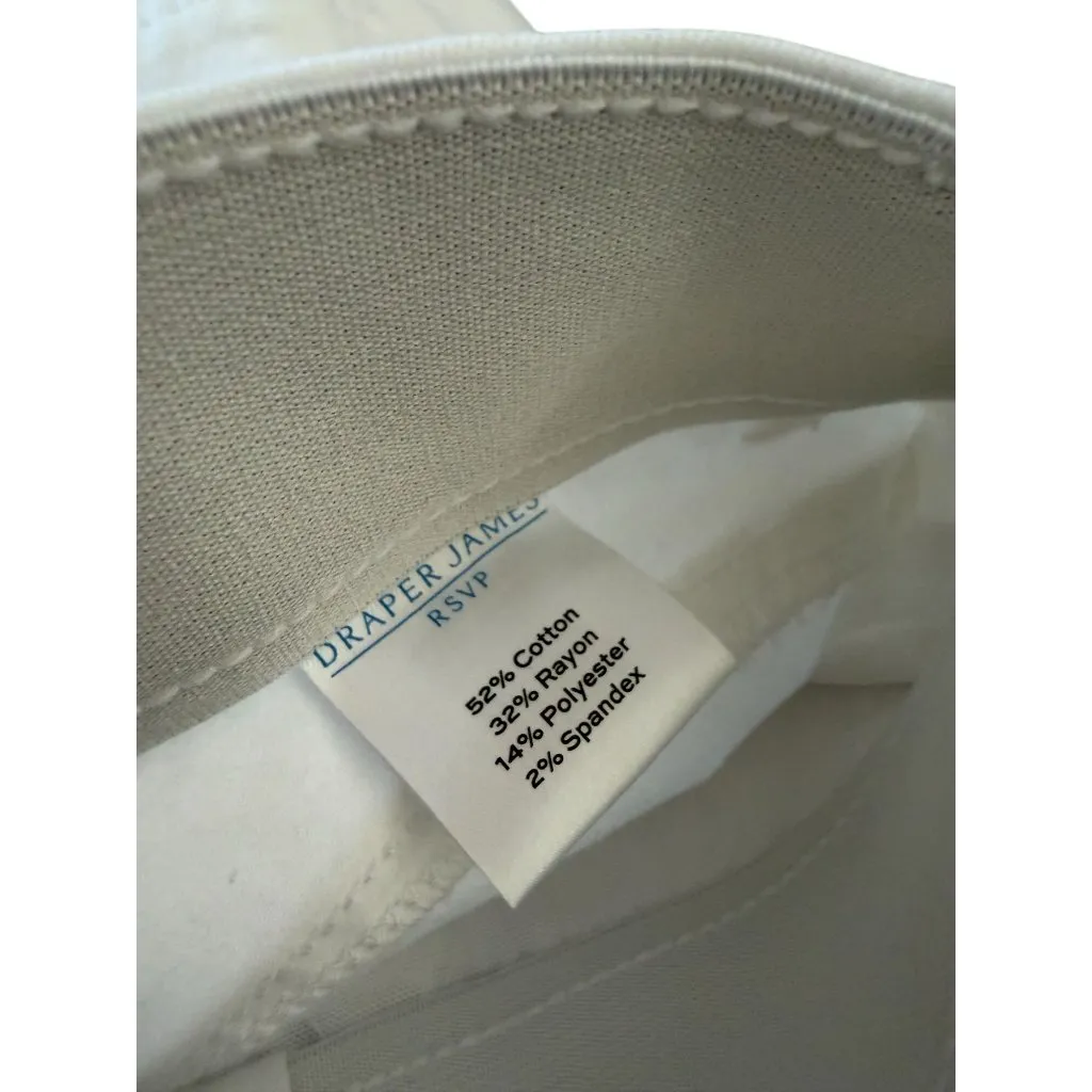 DRAPER JAMES RSVP White Stretch Button Fly Jeans Size 6 - Image 9