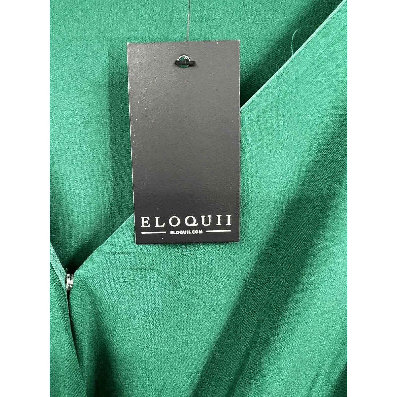 Eloquii Midi Dress Size 26 Castleton Green Knot Front Pleated Skirt Women‎ New - Image 3