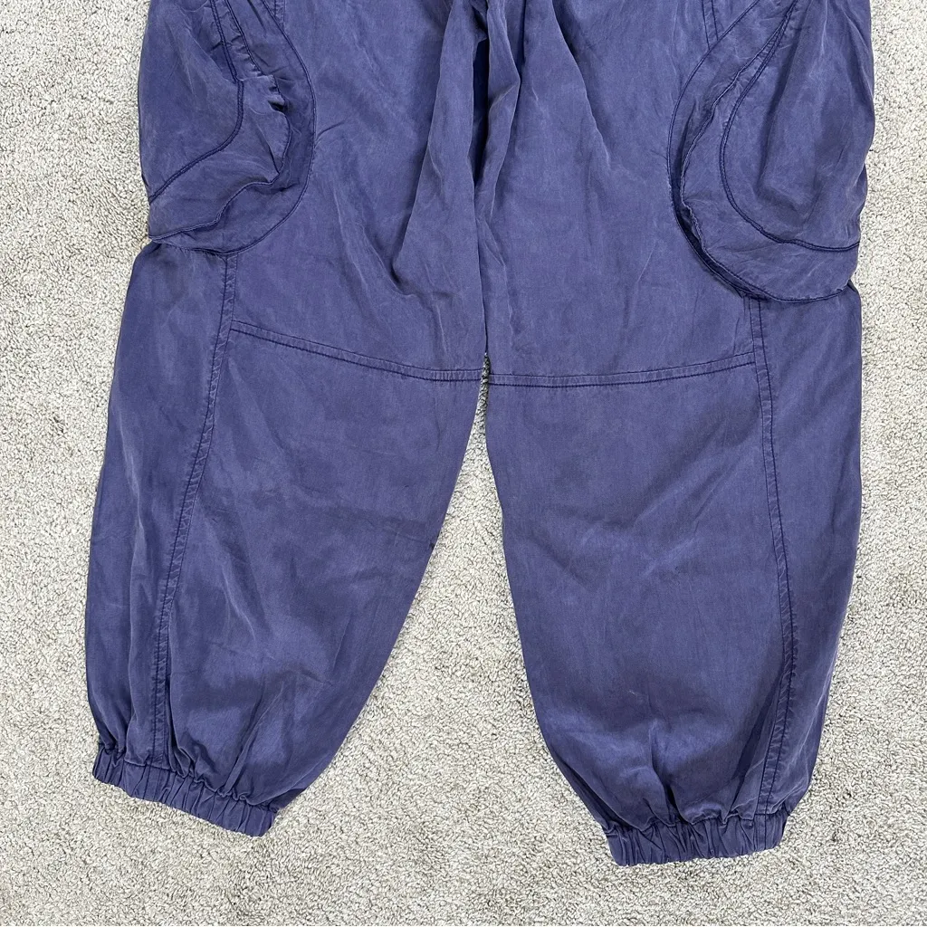 Pilcro Offshore Linen Blend Parachute Cargo Pants High Rise in Dark Purple XS - Image 8