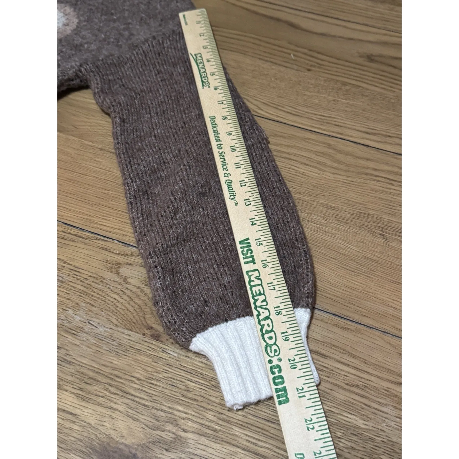 Anthropologie Luna Ivy Teddy Bear Long Sleeve Pullover Sweater Size Small Preppy Brown - Image 9