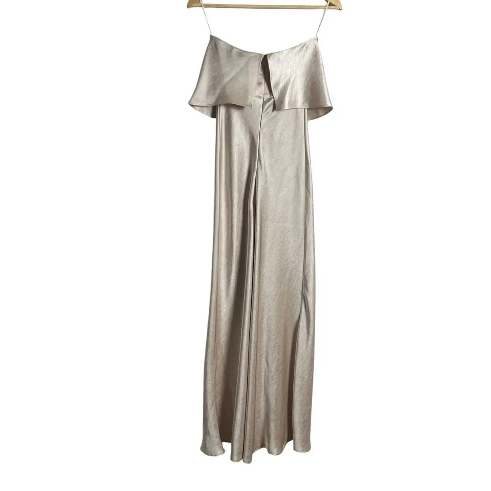 Bec + Bridge The Dreamer Champagne Sand Satin Strapless Maxi Formal Dress Size 2 - Image 8