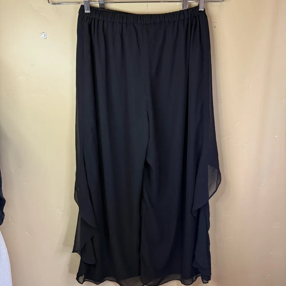 Addison Evenings Size Large Flowy Black Wide Leg Pant Formal Dressy‎ Wear - Image 6