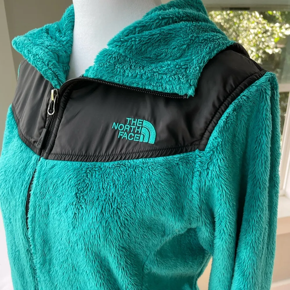 The North Face Oso Hoodie Teal Blue and Black Fleece Full Zip Jacket Size Small - Image 5