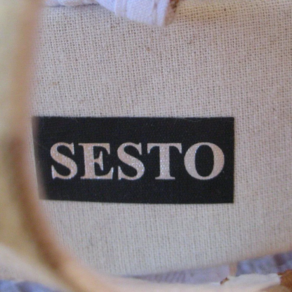 Sesto Meucci Womens 6 Striped Espadrille Peep Toe Shoes - Image 8