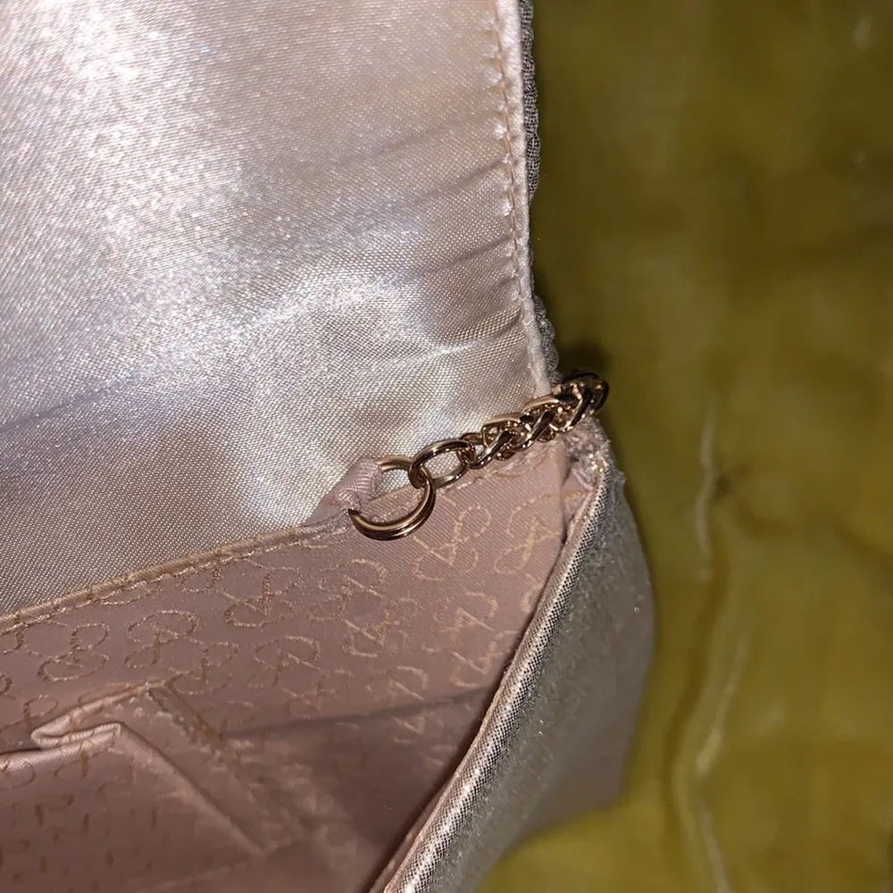 Vintage Rose Gold Clutch/ Crossbody with Gold Tone Rope Chain - Image 8