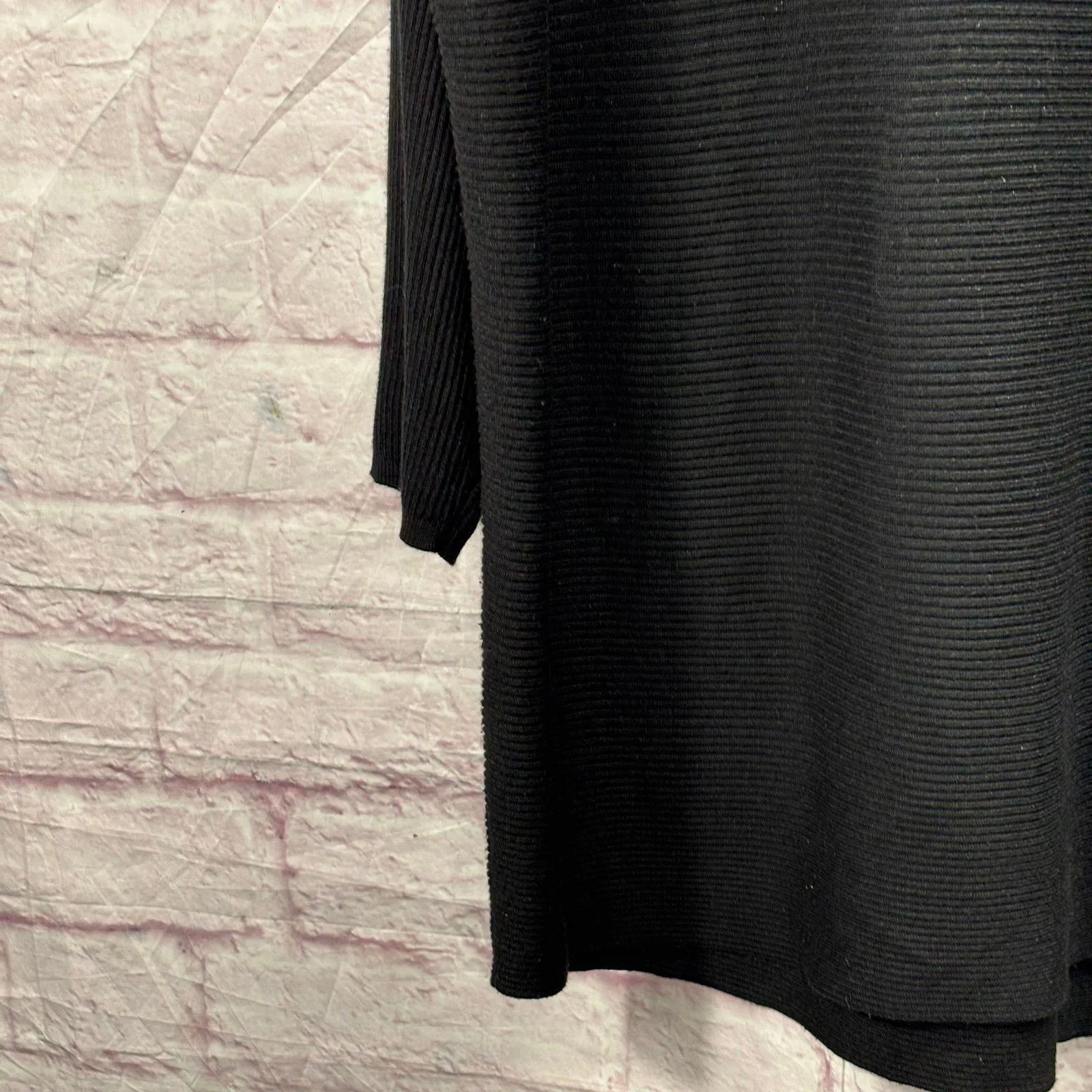 Black Ribbed Knit Oversized Sweater Size 2X - Image 4