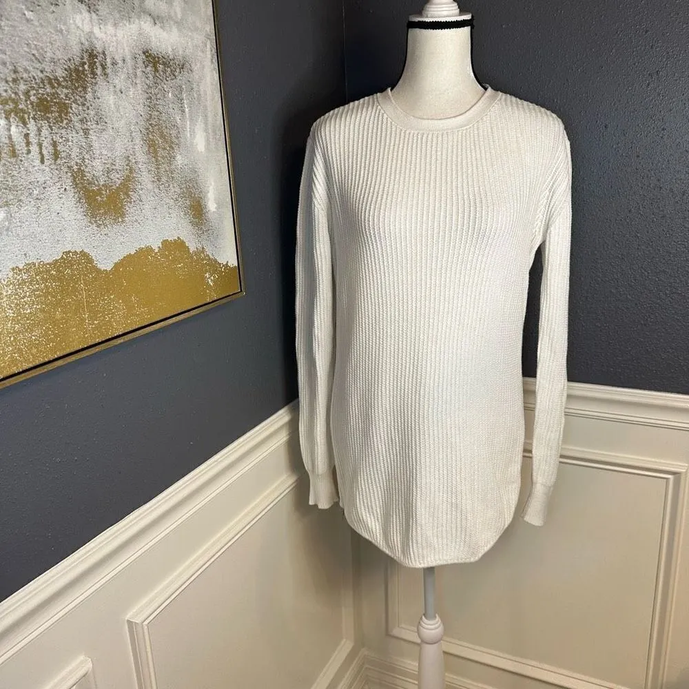 UNIF X Urban Outfitters White Waffle Knit Tunic Zipper Sweater - Image 5