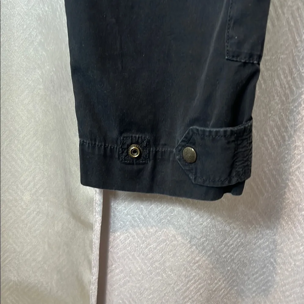 Ralph Lauren Sport Black Cotton Cargo Pants Size 6 Utility Zippers - Image 9