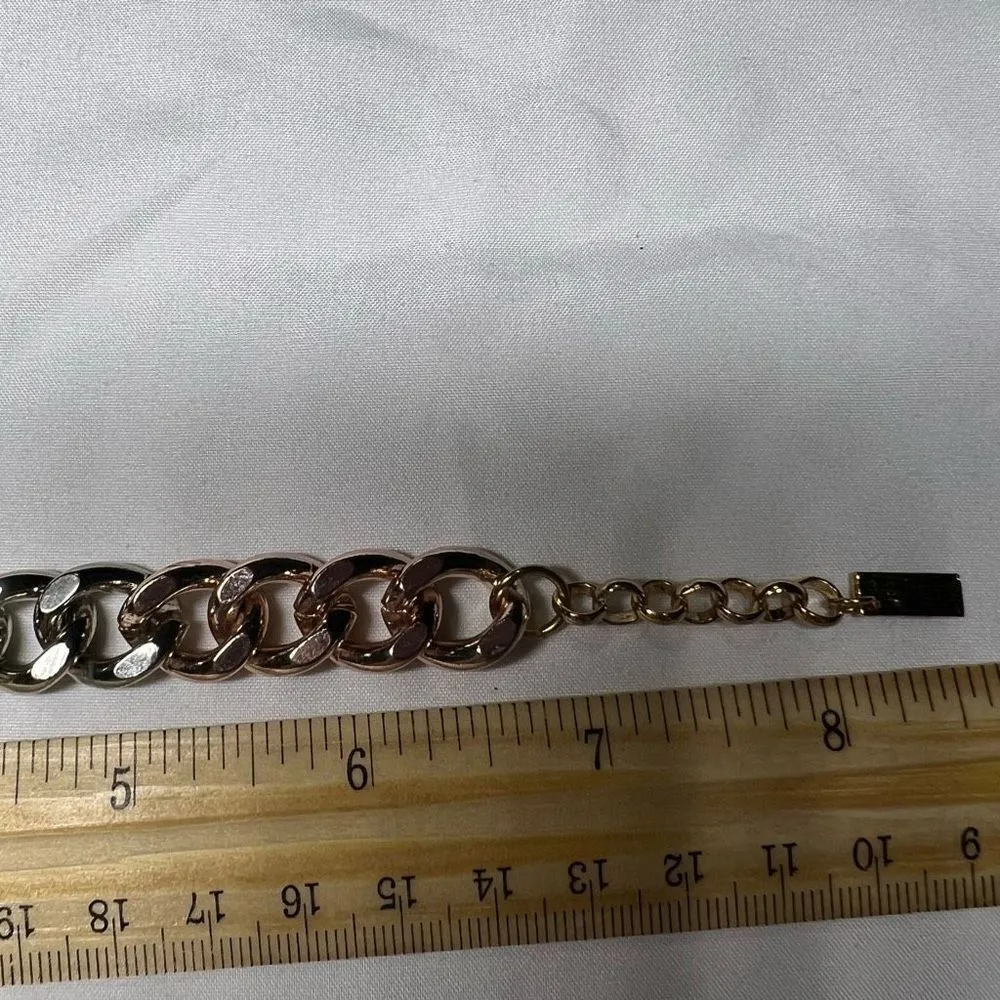 Luv AJ Tri Color Heavy Link Bracelet Gold - Image 5