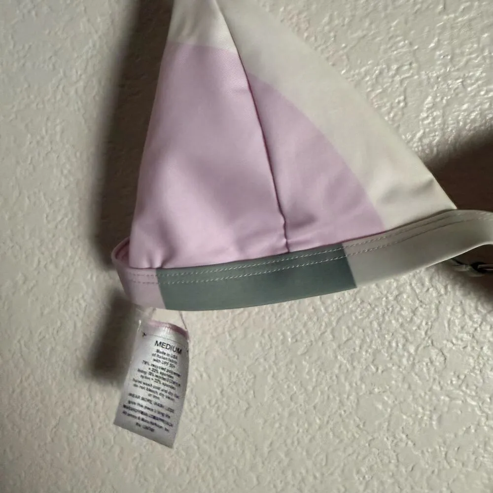 Mara Hoffman Astrid Colorblock Sage Multi Triangle Bikini Swimsuit Top Size M - Image 4