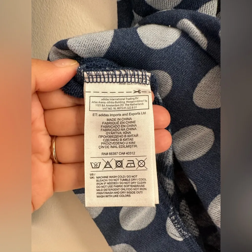 Trefoil Blue Polka Dot Pullover Sweatshirt Size S - Image 7