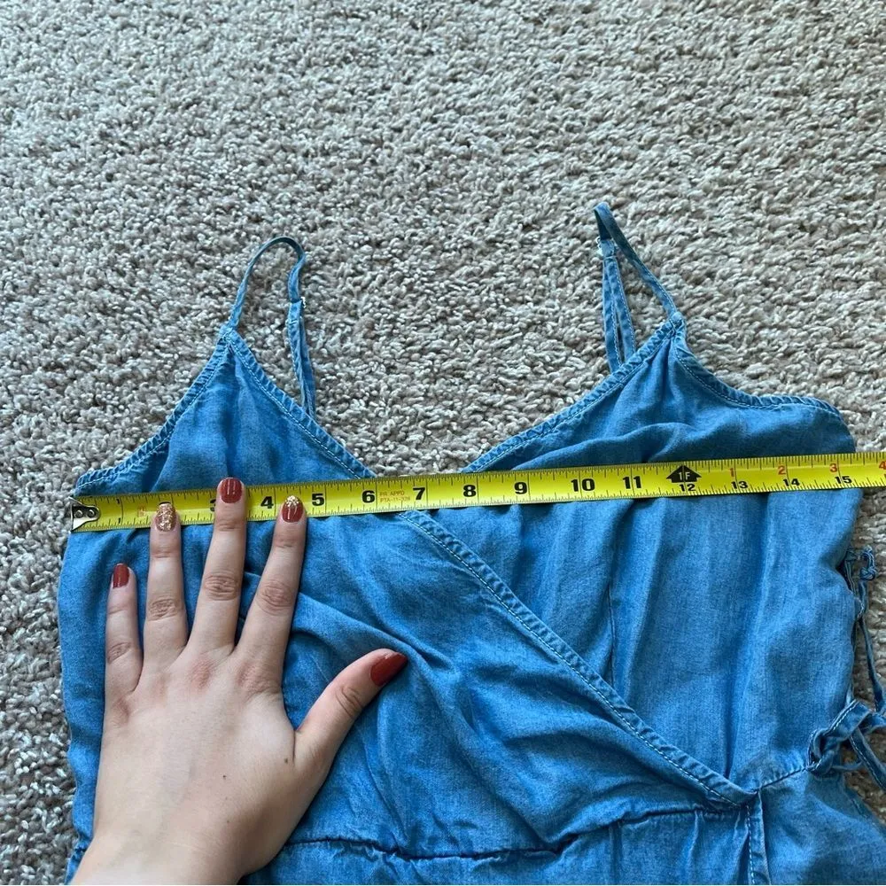 rue21 Chambray Faux Wrap Romper - Image 11