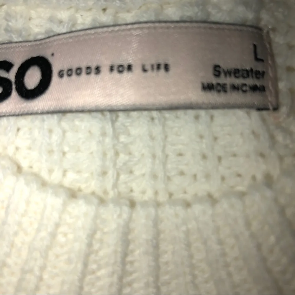 SO GOOD FOR LIFE Womens Baggy Sweater Size Large Juniors Coconut Cream New - Image 7