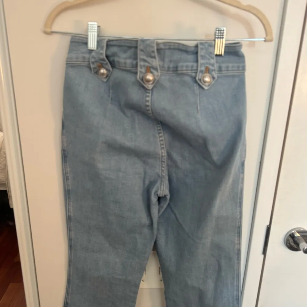 10 Crosby Derek Lam Blue Robertston Dover Light Flare Jeans Silver Size 27 - Image 7