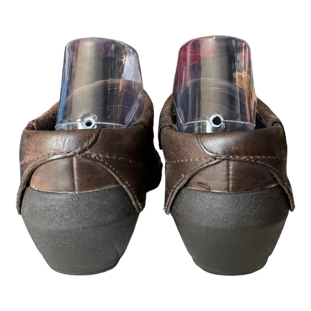 Merrell Luxe Wrap Chocolate Leather Studded Clog western Shoes size 8.5 - Image 10