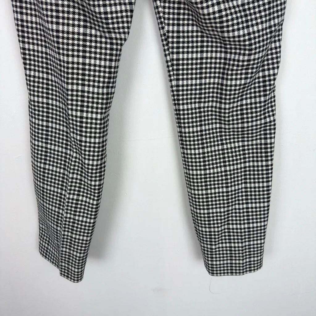 NWT Express Columnist Pants Plaid Ankle Black White Size 4 NEW - Image 8
