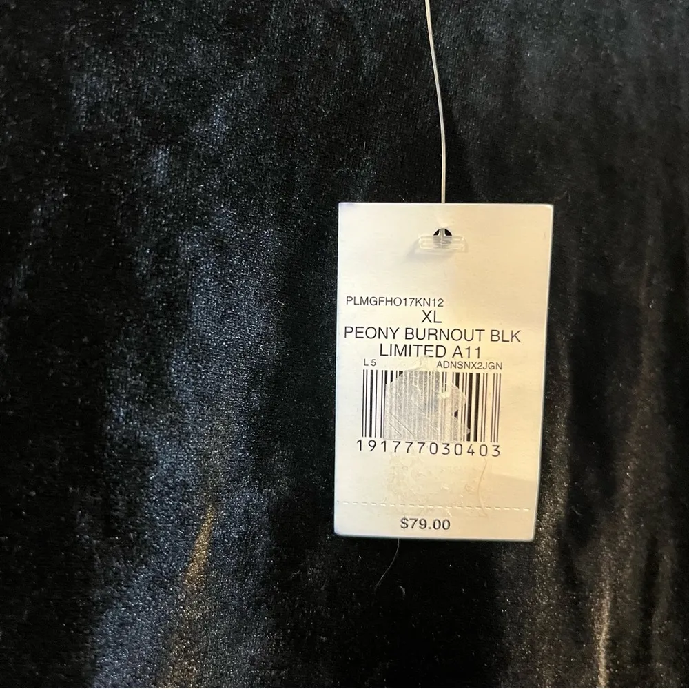 The Limited Blouse Black Velour Peony Floral Burnout Hem Keyhole Tie Back XL NWT - Image 5