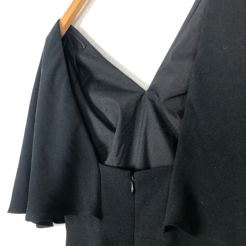 Dress the Population Louisa Flutter-Sleeve Dress Medium Black Cocktail Modest - Image 11