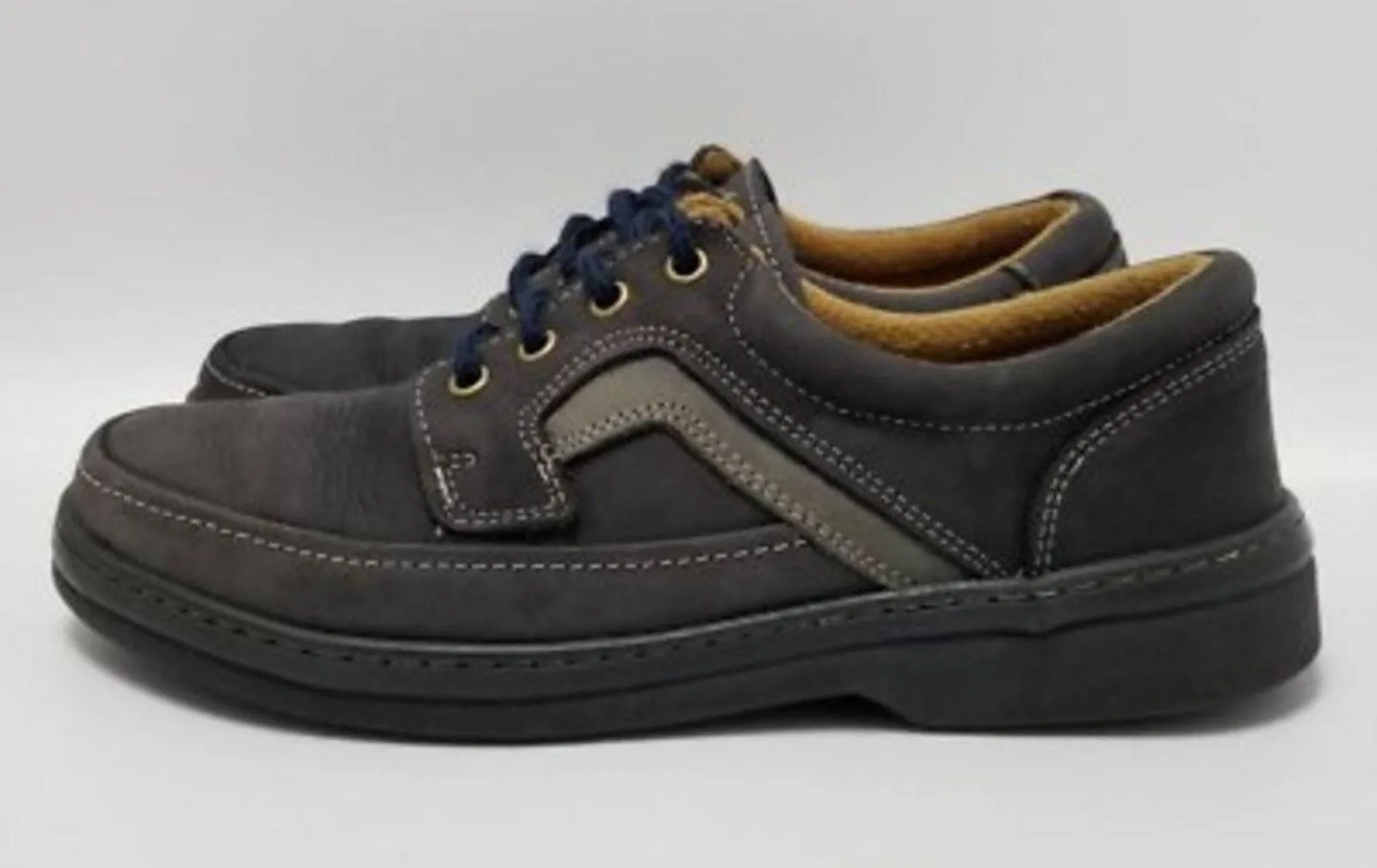 Ecoland Mens Leather Lace Up Sneakers Shoes Size 42 Gray - Image 2