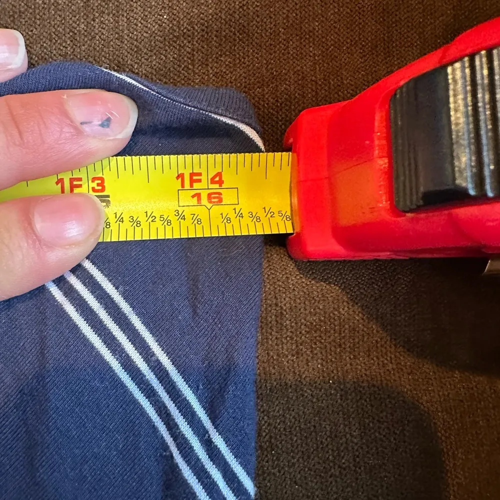 Drop Waist Navy Blue & White Striped Maxi Dress Sz S Tie In Front - Image 13