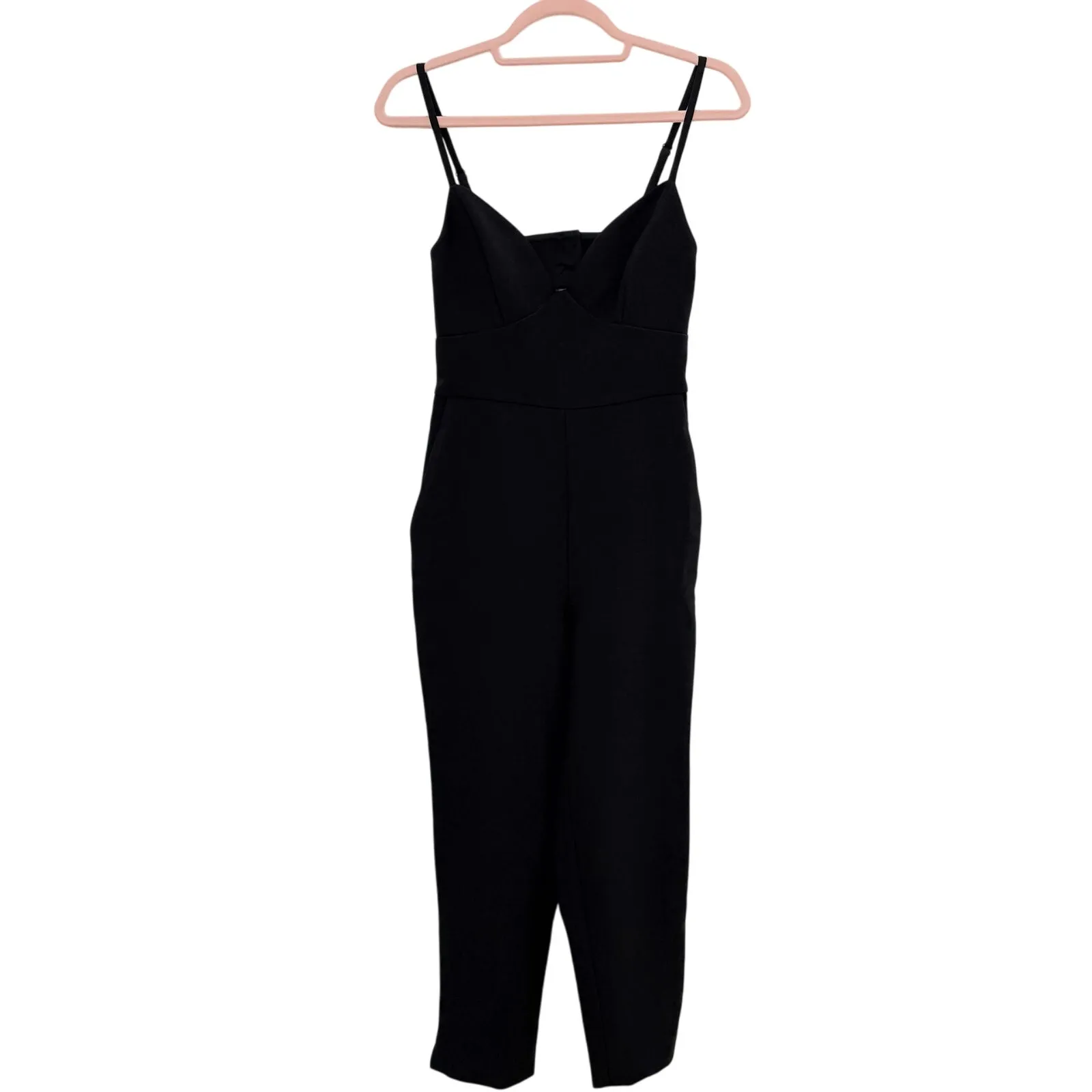 BCBGMaxAzria Jumpsuit Womens‎ Sz XS Black Open Back Minimalist Modern Structured - Image 3