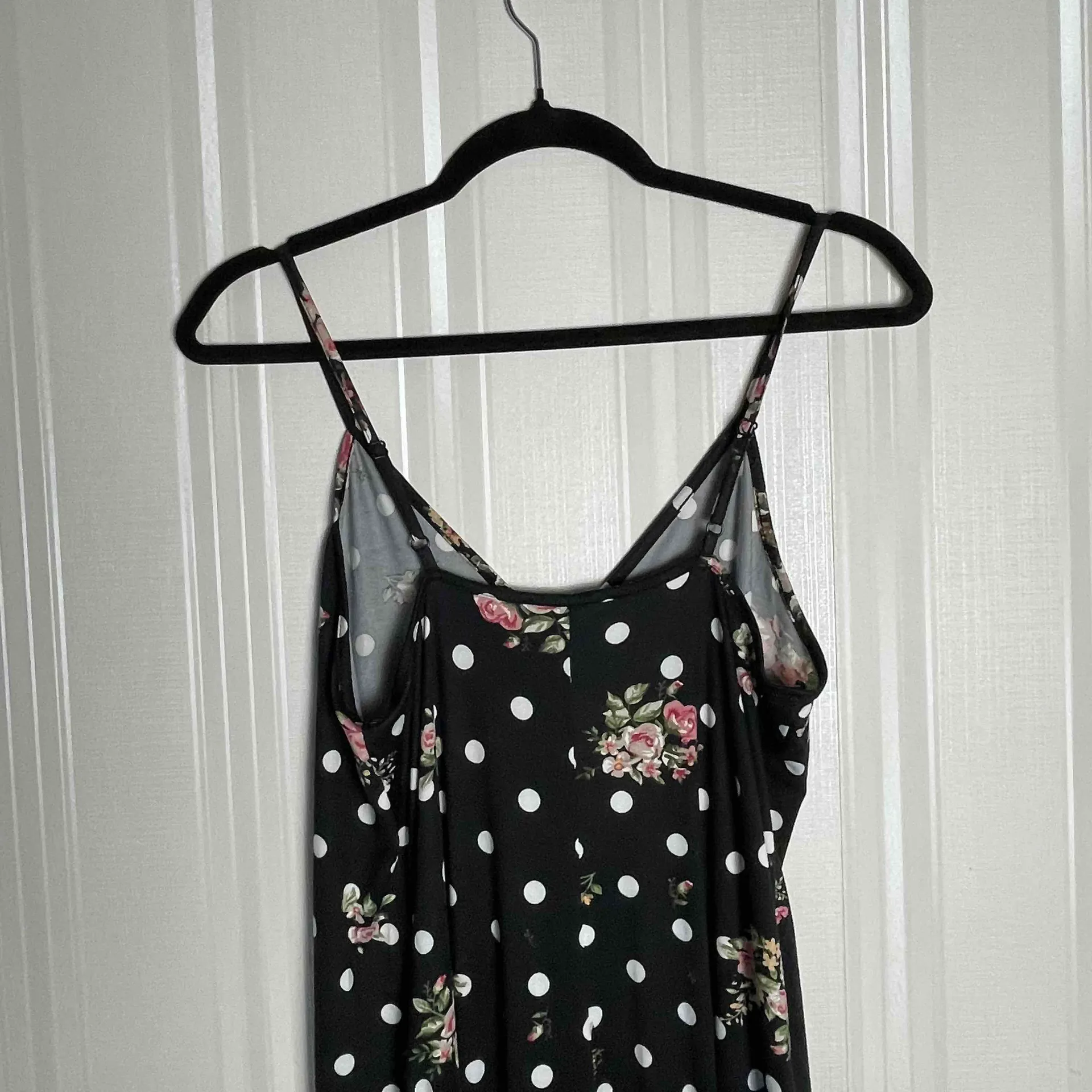 NWT‎ Doublju Womens Black Polka Dots Spaghetti Straps Wide - Image 8