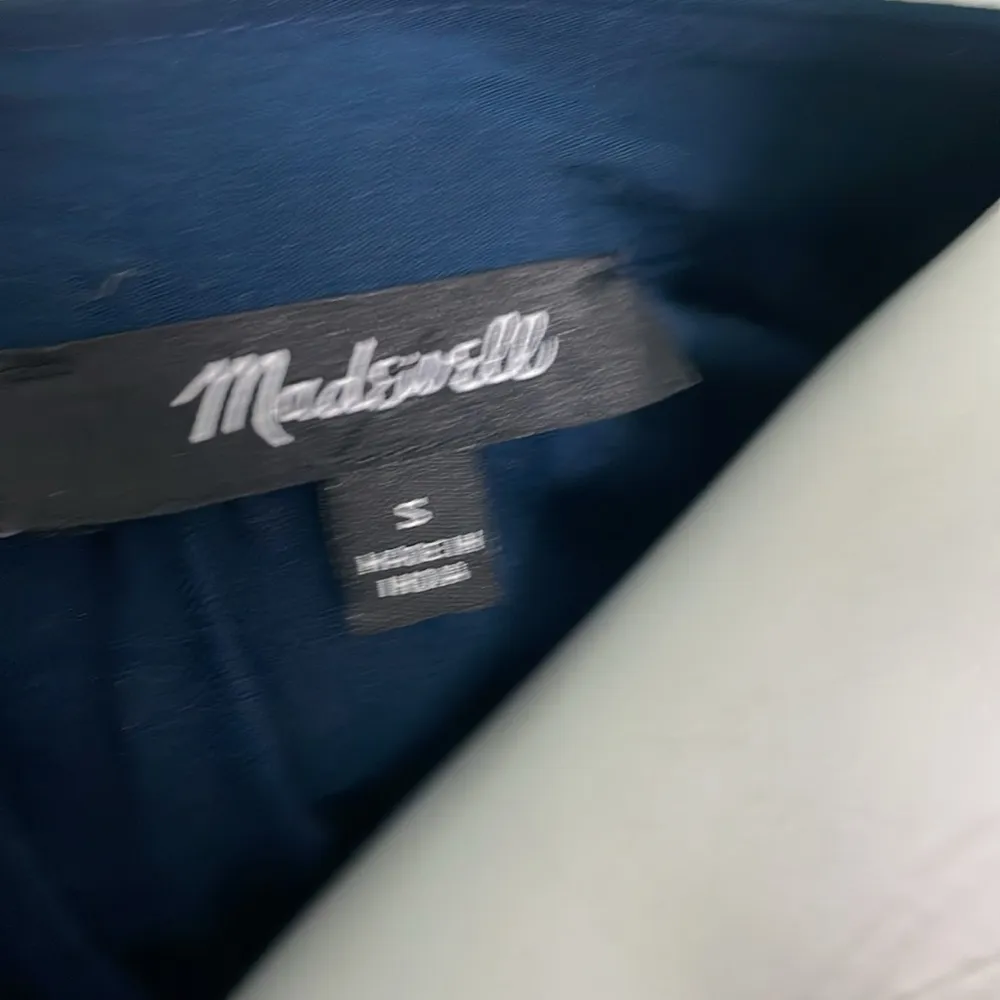 Madewell Sophia Split Neck Short Sleeve Midi Dress Navy size small - Image 10